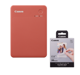 ‎Zestaw Drukarka Canon SELPHY Square QX20 (czerwony) + Papier XC-20L